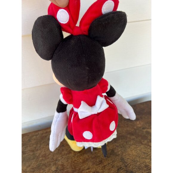 Disney Minnie Mouse Plush Doll In Red Polka Dot Dress 12" Vintage Stuffed Toy K3 - Picture 3 of 4